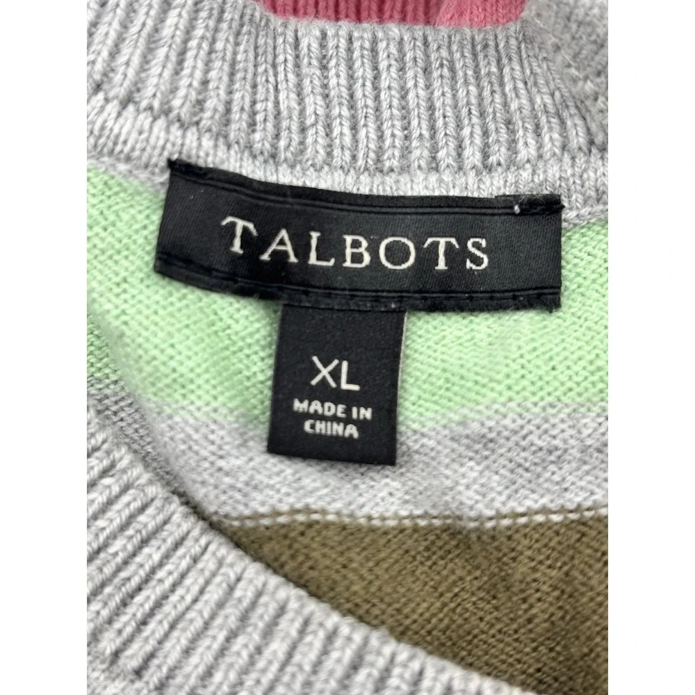 Talbots Supersoft Sweater Womens XL‎ Striped Cashmere Blend Lightweight Preppy